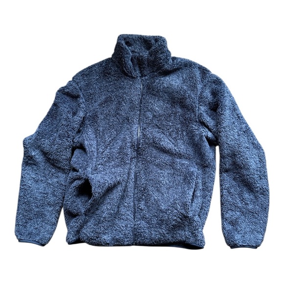 Uniqlo Navy Sherpa Fleece Full Zip Jacket – Size M - Picture 4 of 6